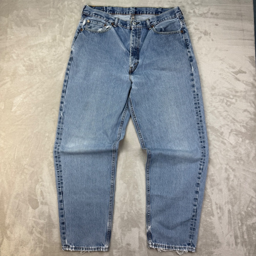 Levis 560 Jeans Mens 38x34(Fits 36) Relaxed Tapered 90s Vintage Light Wash Denim